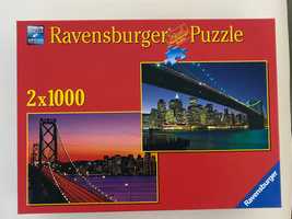 Puzzle 2x 1000 el Skylines nocna panorama