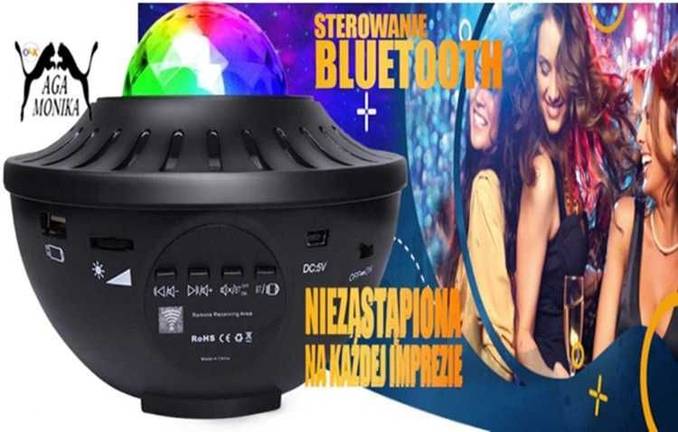 Projektor Laser Led RGB Disco Niebo Gwiazd Głośnik Bluetooth Pilot