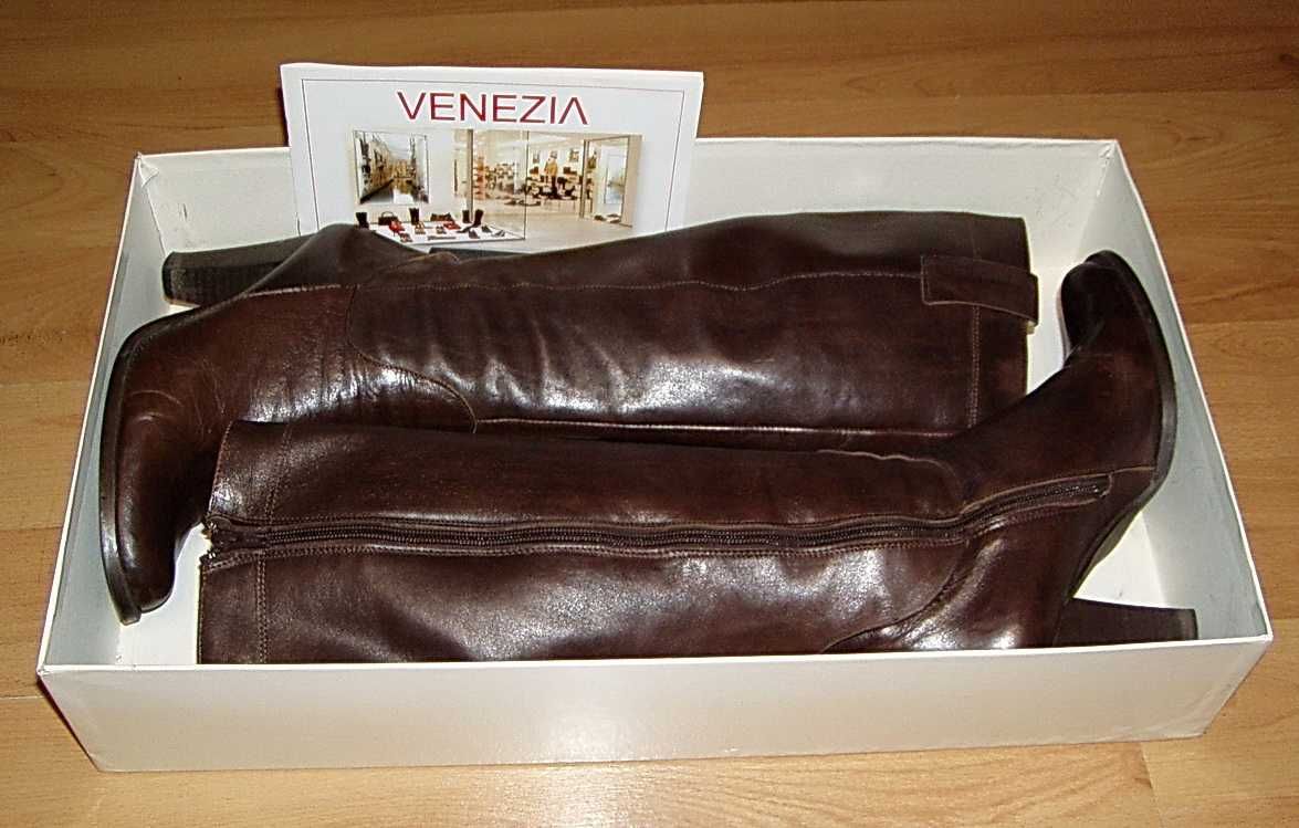 Damskie buty kozaki Venezia roz.38 Brązowe Vintage