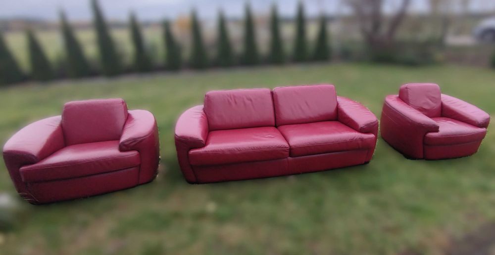 Komplet skórzanych mebli wypoczynkowych (do negocjacji)
