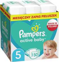 Pampers Pieluchy Rozmiar 5 (11-16kg), Active Baby Pieluszki, 150 Sztuk