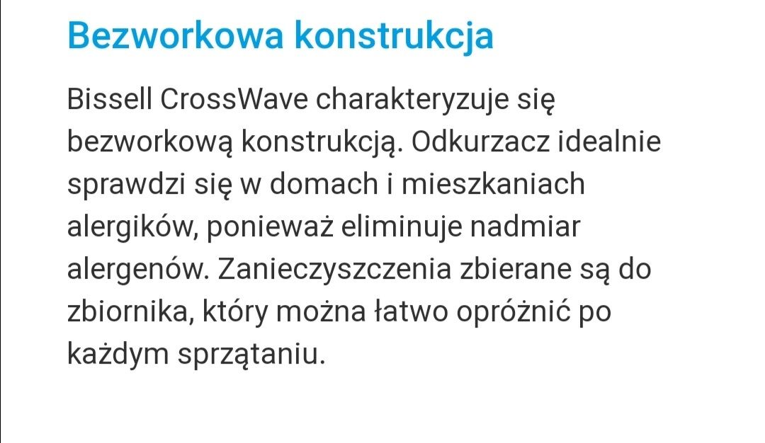 Odkurzacz Bissell Crosswave 17132