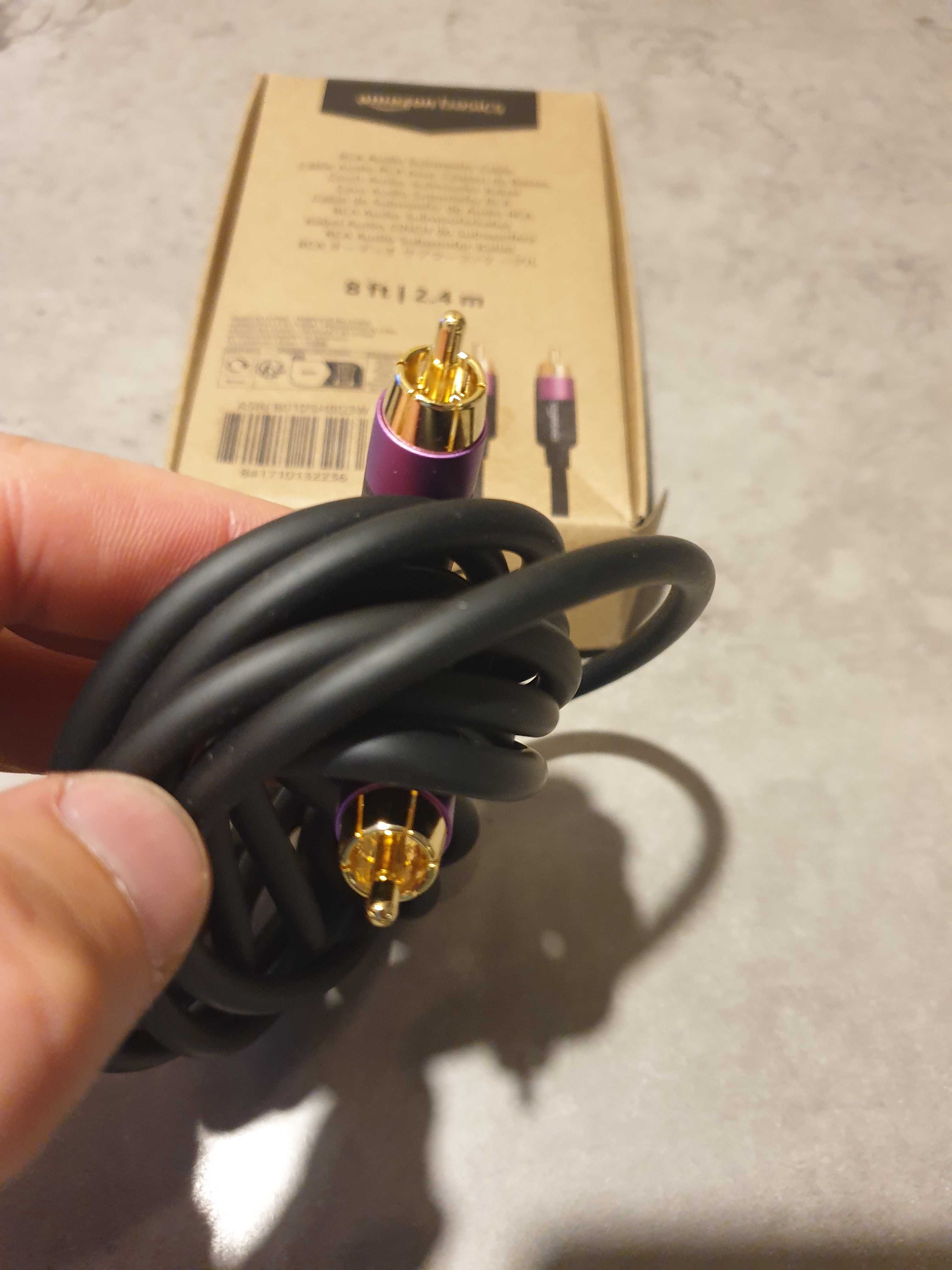 kabel do subwoofera, 2,4 m, czarny Amazon Basics