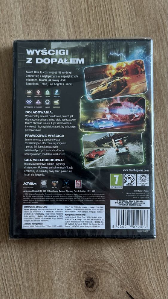 Gra PC Blur – nowa, unikat – fabrycznie zafoliowana