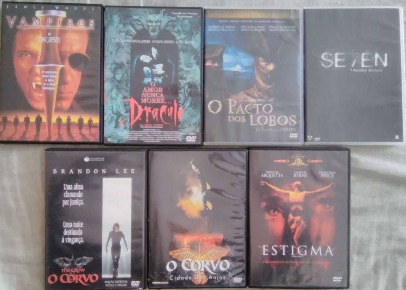 DVD's Vampiros, O Corvo, Seven, Pacto dos Lobos, Estigma