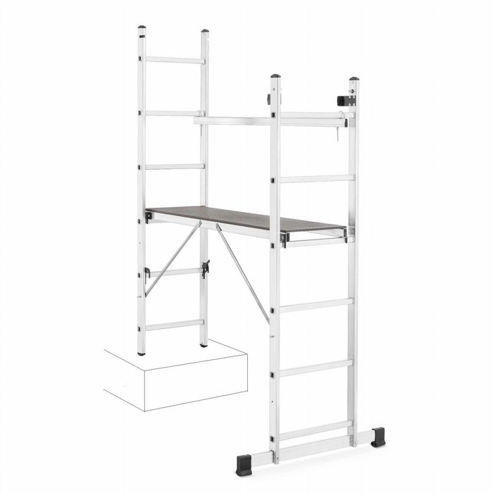 DRABINA ALUMINIOWA SKŁADANA 3w1 długości 2,75 m z funkcją rusztowania