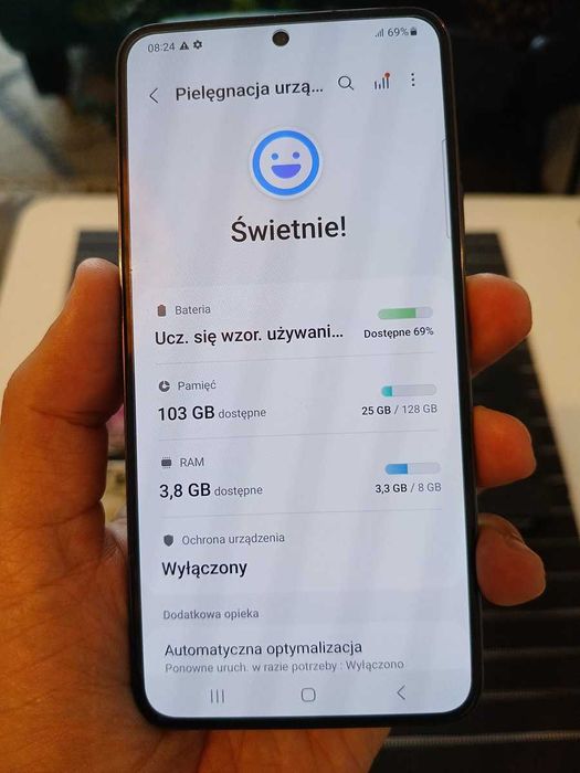 Samsung S22 8/128GB Black super stan + pudełko i 4 szt. etui !!!