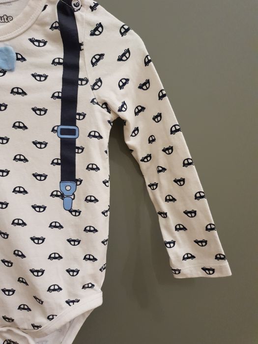 Body 92 szelki niemowlęce eleganckie z muszką chrzest urodziny długi