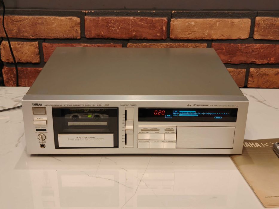 YAMAHA KX-1200 RS!Kultowy flagowy magnetofon kasetowy!Pilot Instrukcja