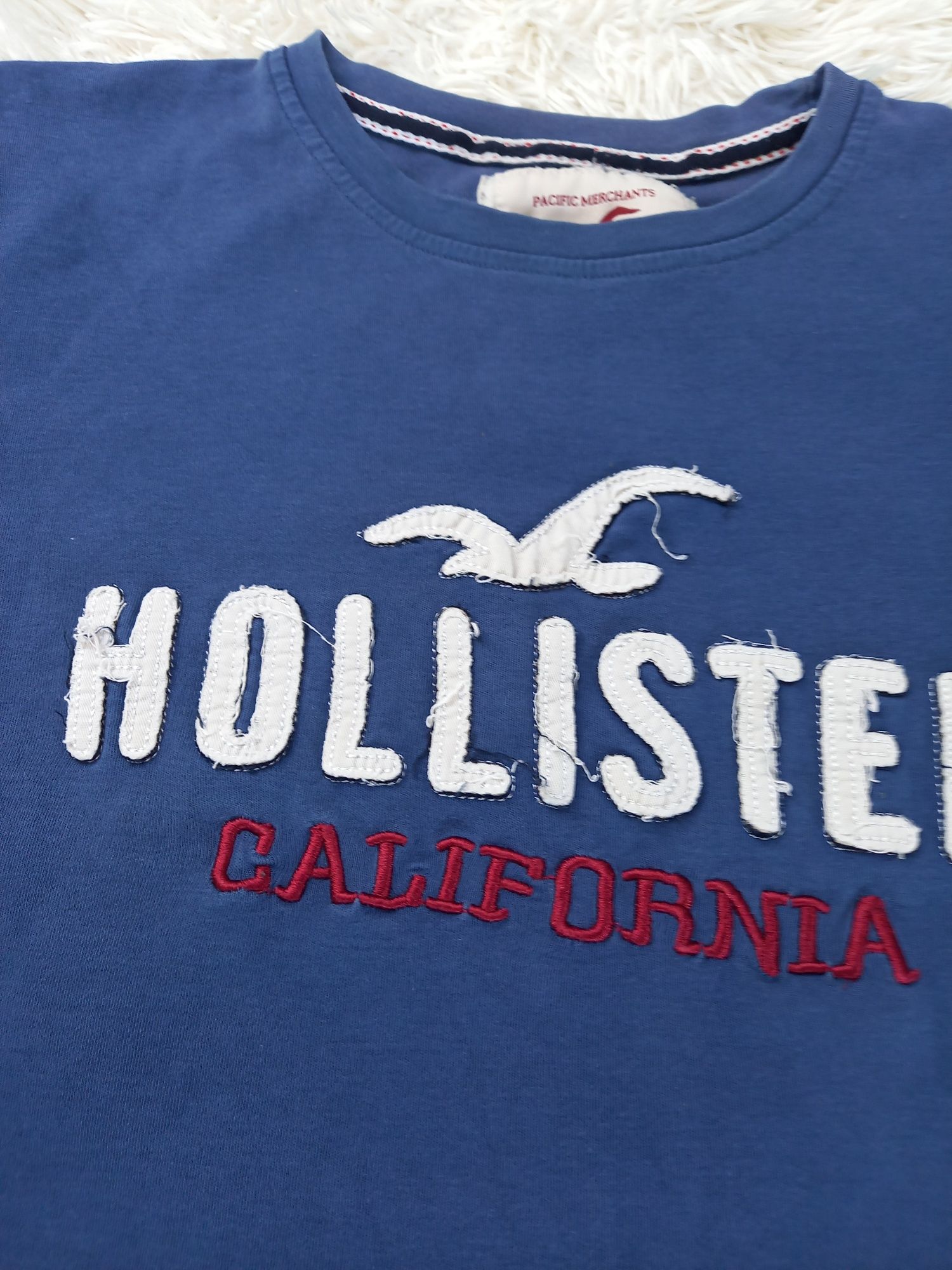 T-shirt męski hollister niebieski rozmiar xl