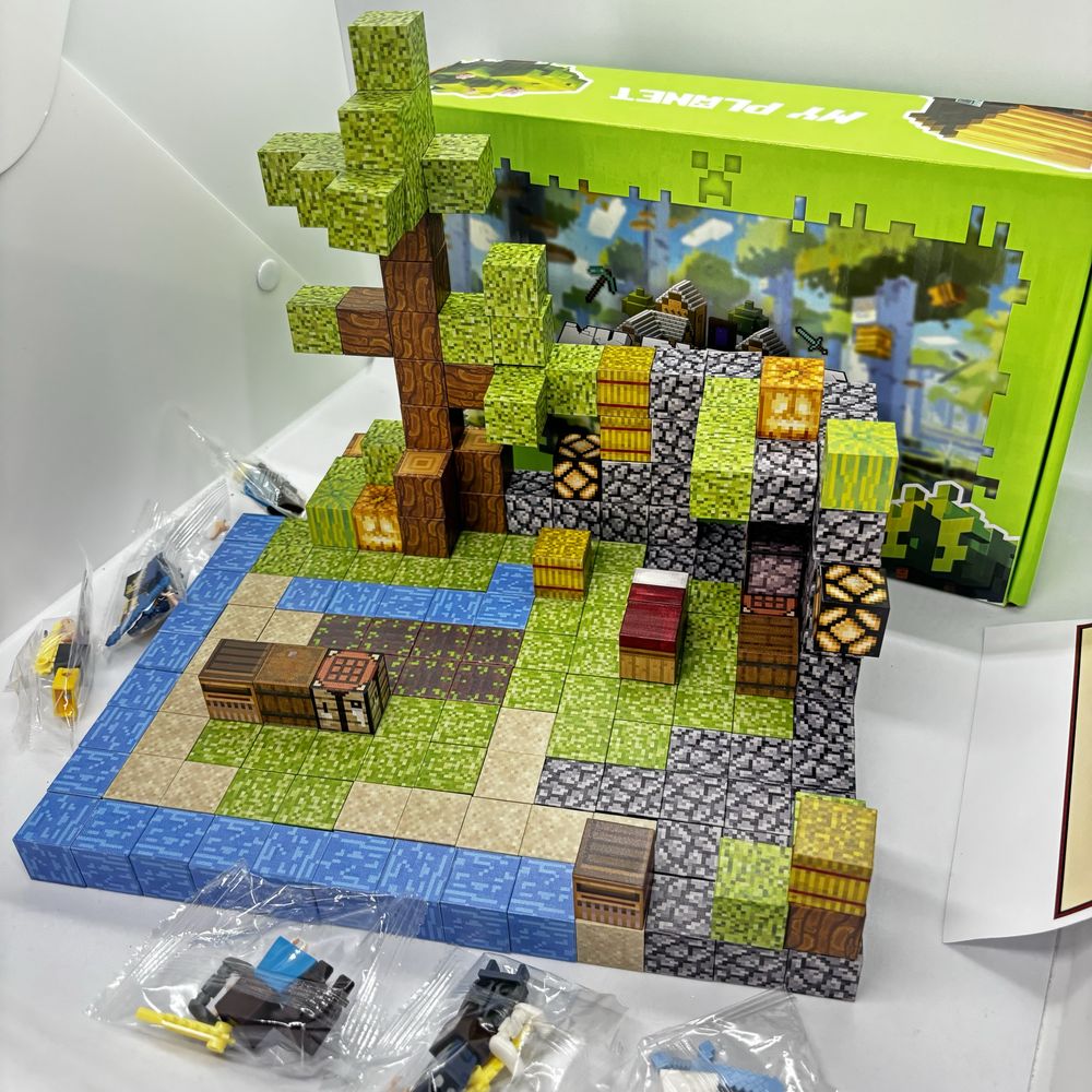 212шт +6 героїв Магнітний конструктор майнкрафт minecraft кубики 3д 3d