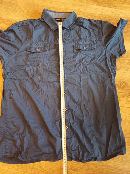 Męska granatowa koszula z krótkim rękawem