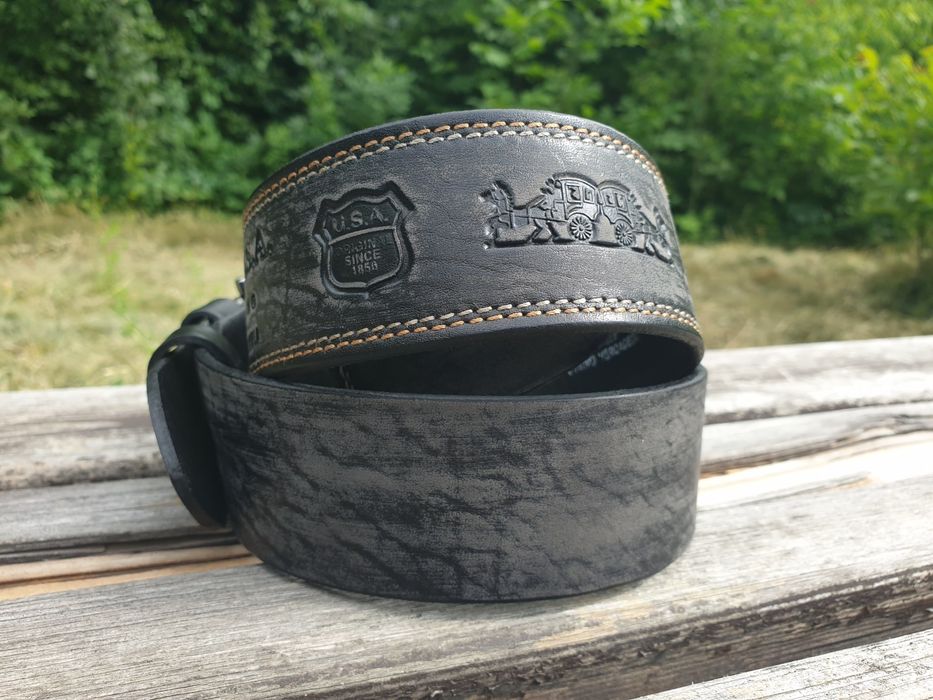 Кожаный широкий мужской ремень Levis