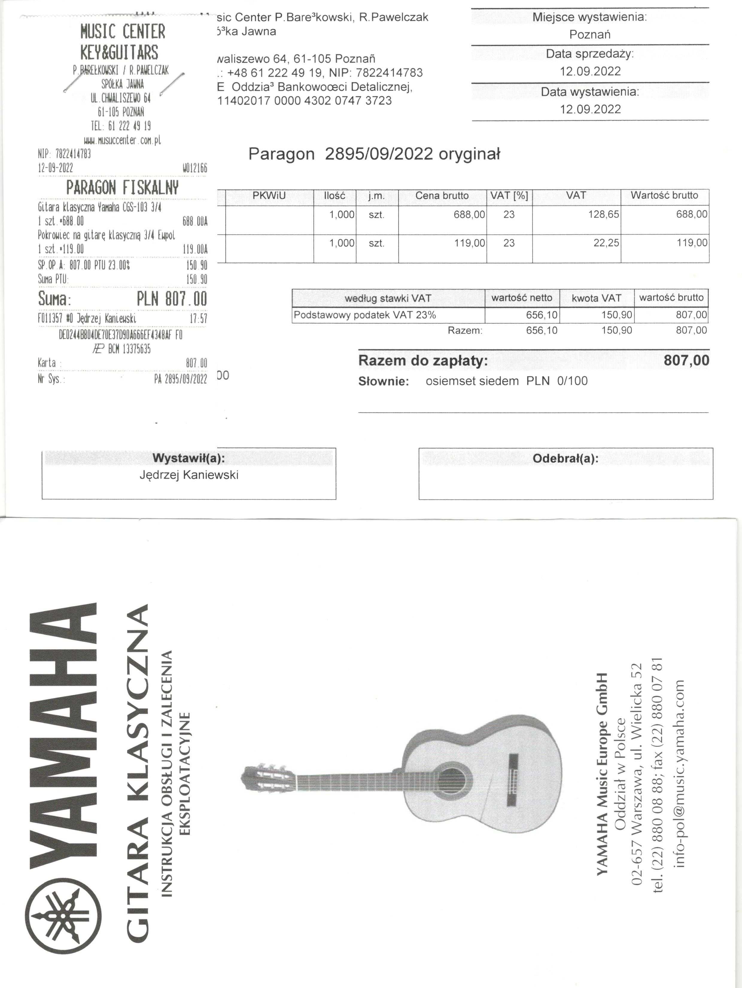 Gitara klasyczna Yamaha CGS-103 rozmiar 3/4