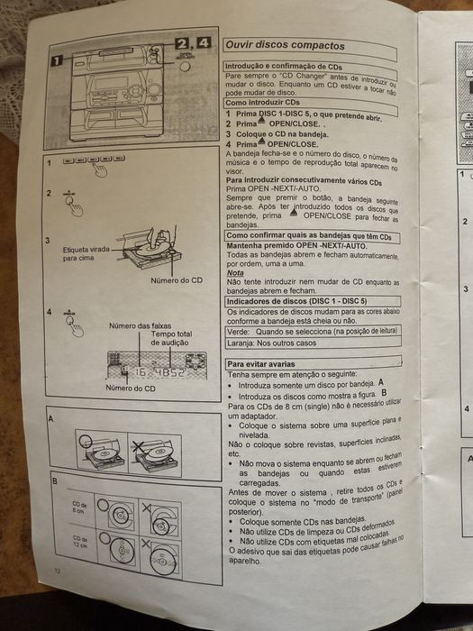Aparelhagem Panasonic- 5 CDs + Leitor Duplo Cassetes