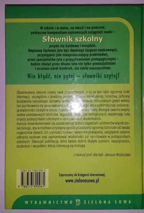 Biologia Słownik szkolny - Popielarska Konieczny Góralski