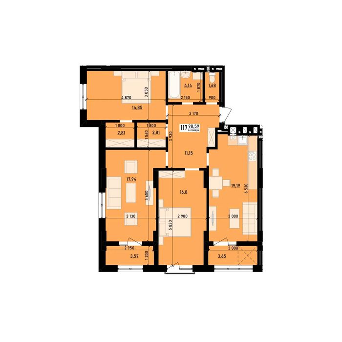 Продаж 3-кім. квартири ЖК ВЕСНЯНИЙ, м.Львів-Винники, вул. Кільцева