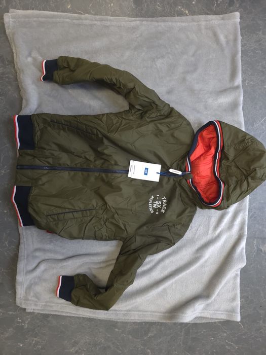 Kurtka dwustronna WE 146/152 khaki pomarańcz bomberka chłopięca