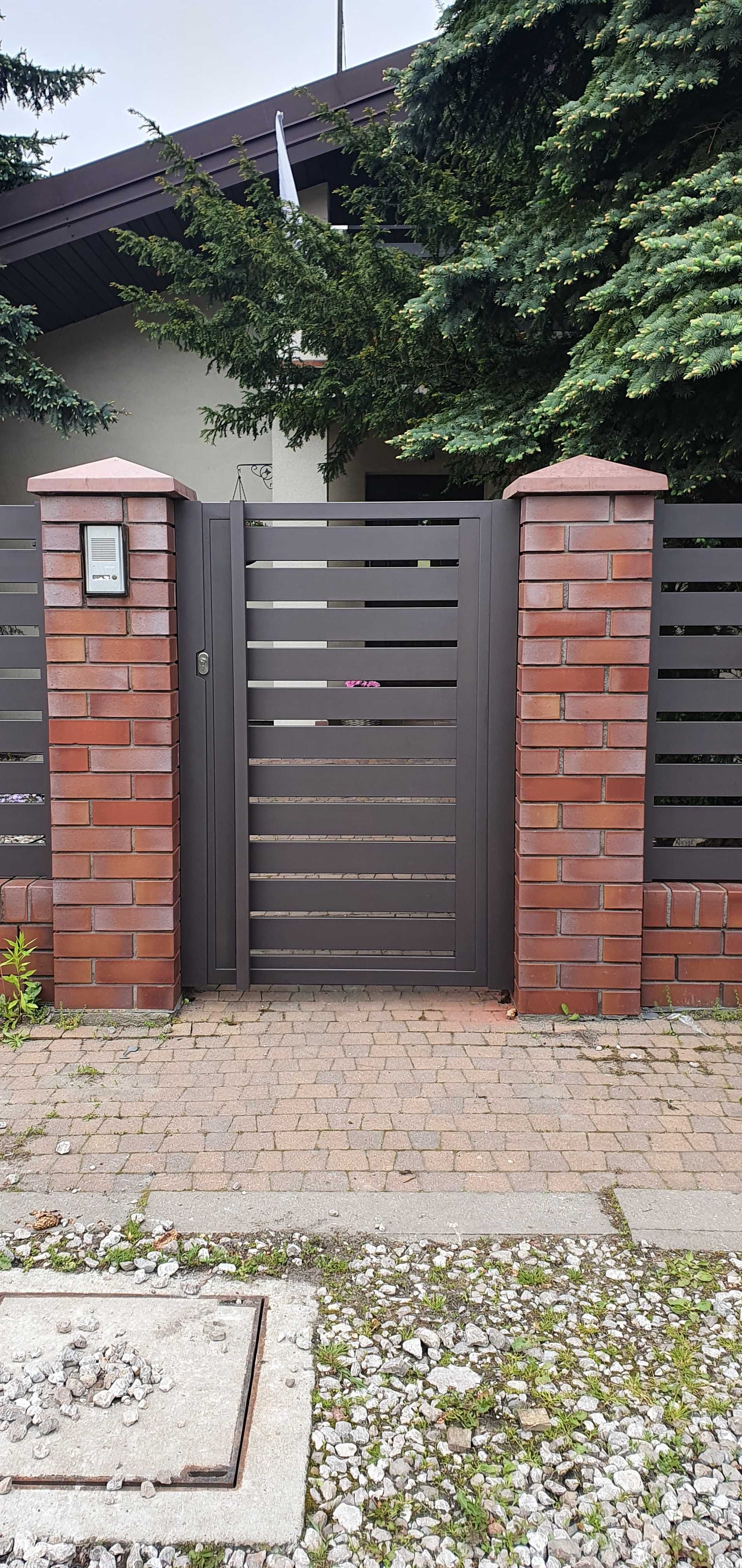 Ogrodzenie płot brama przesuwna skrzydłowa wjazdowa aluminium RAL