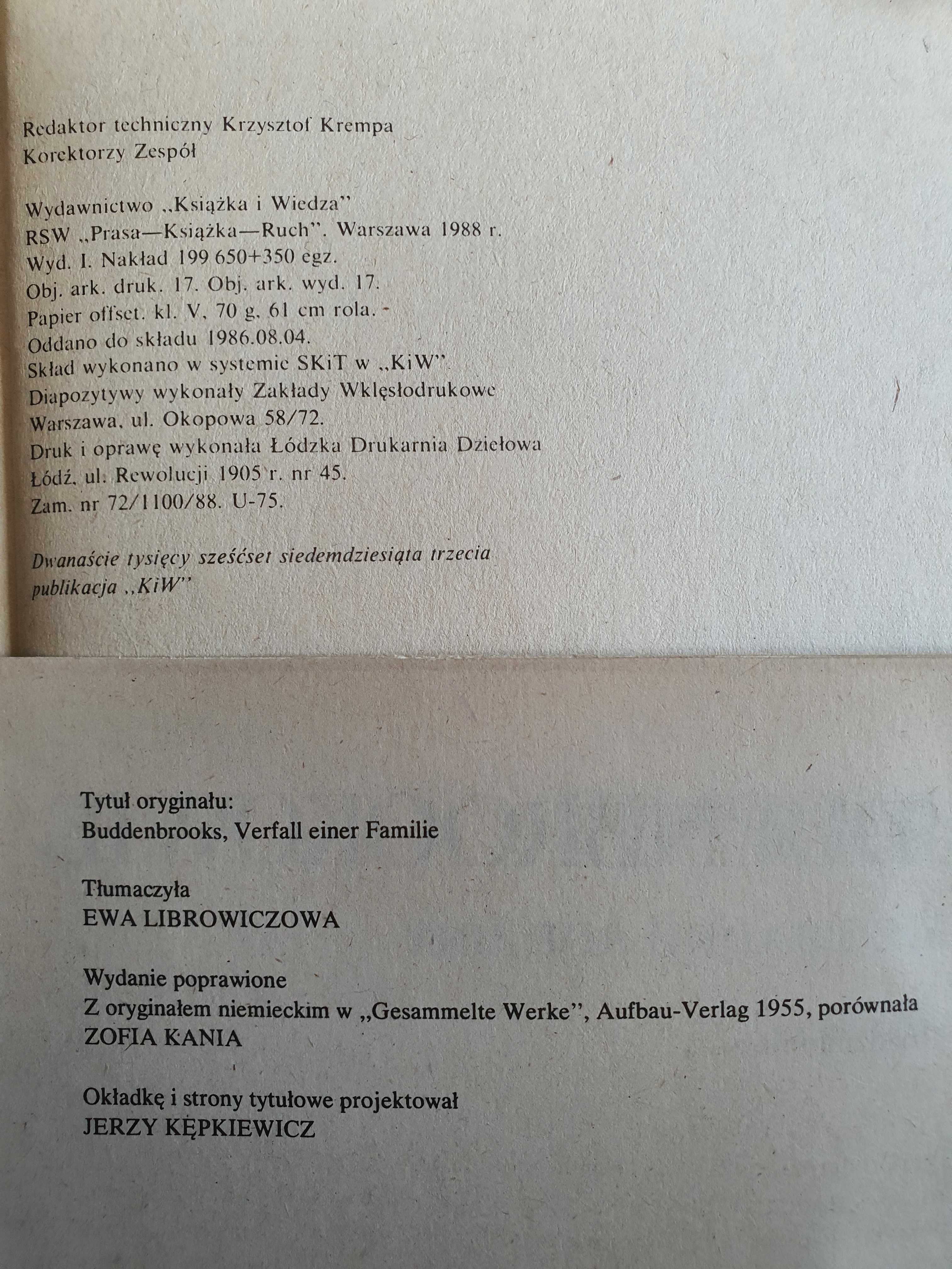 Buddenbrookowie - Tomasz Mann