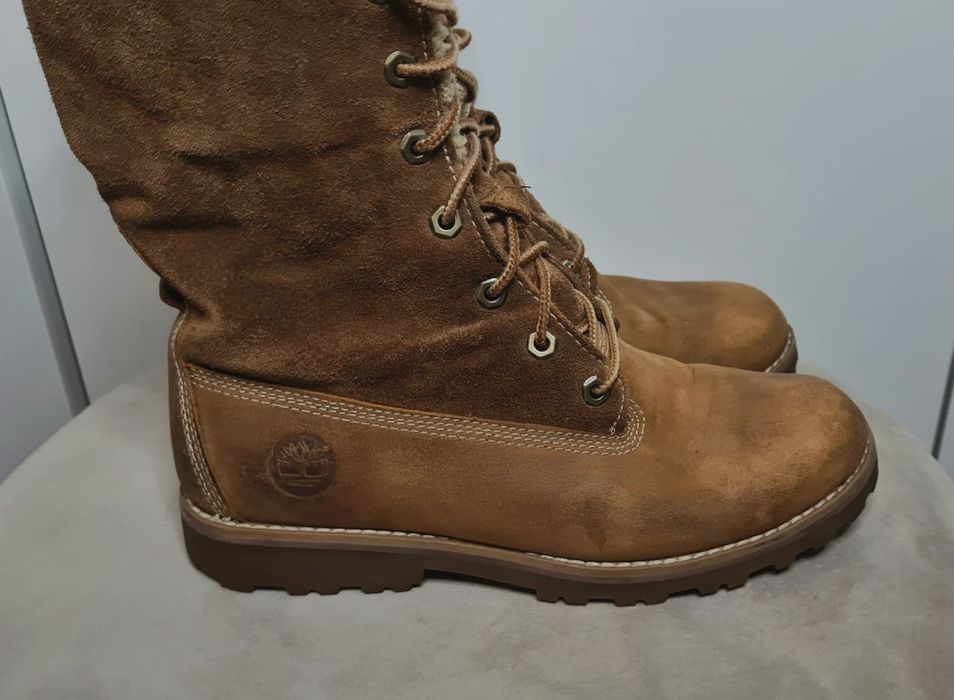 Timberland 36 zimowe trapery ocieplane brązowe wodoodporne junior dams