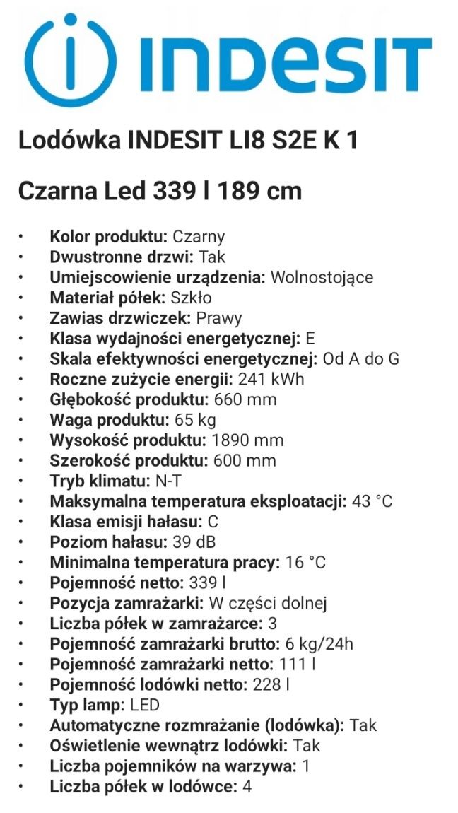 Indesit LI8 S2E K 1