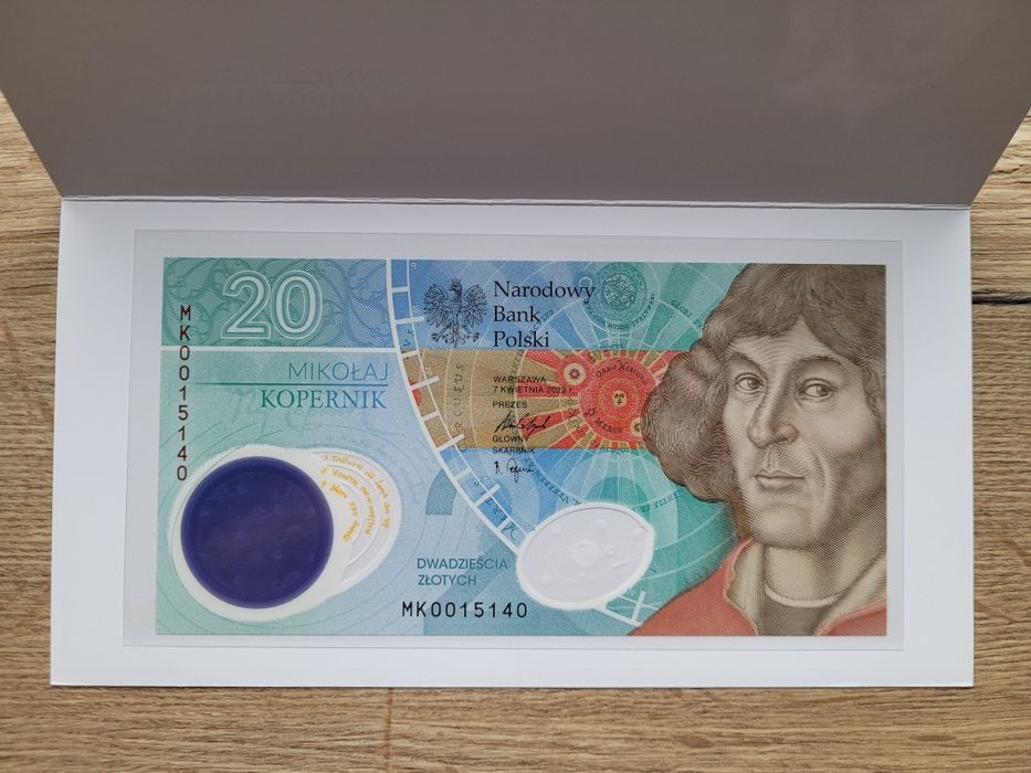20 zł Mikołaj Kopernik banknot kolekcjonerski  + folder