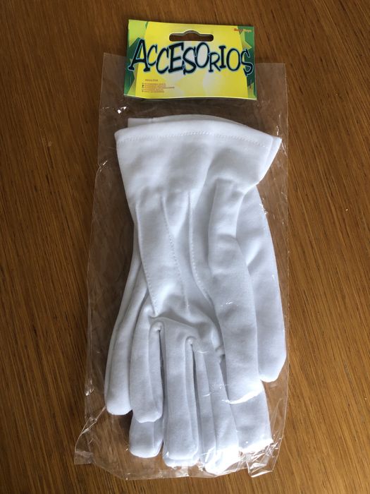 Luvas Brancas tecido novas