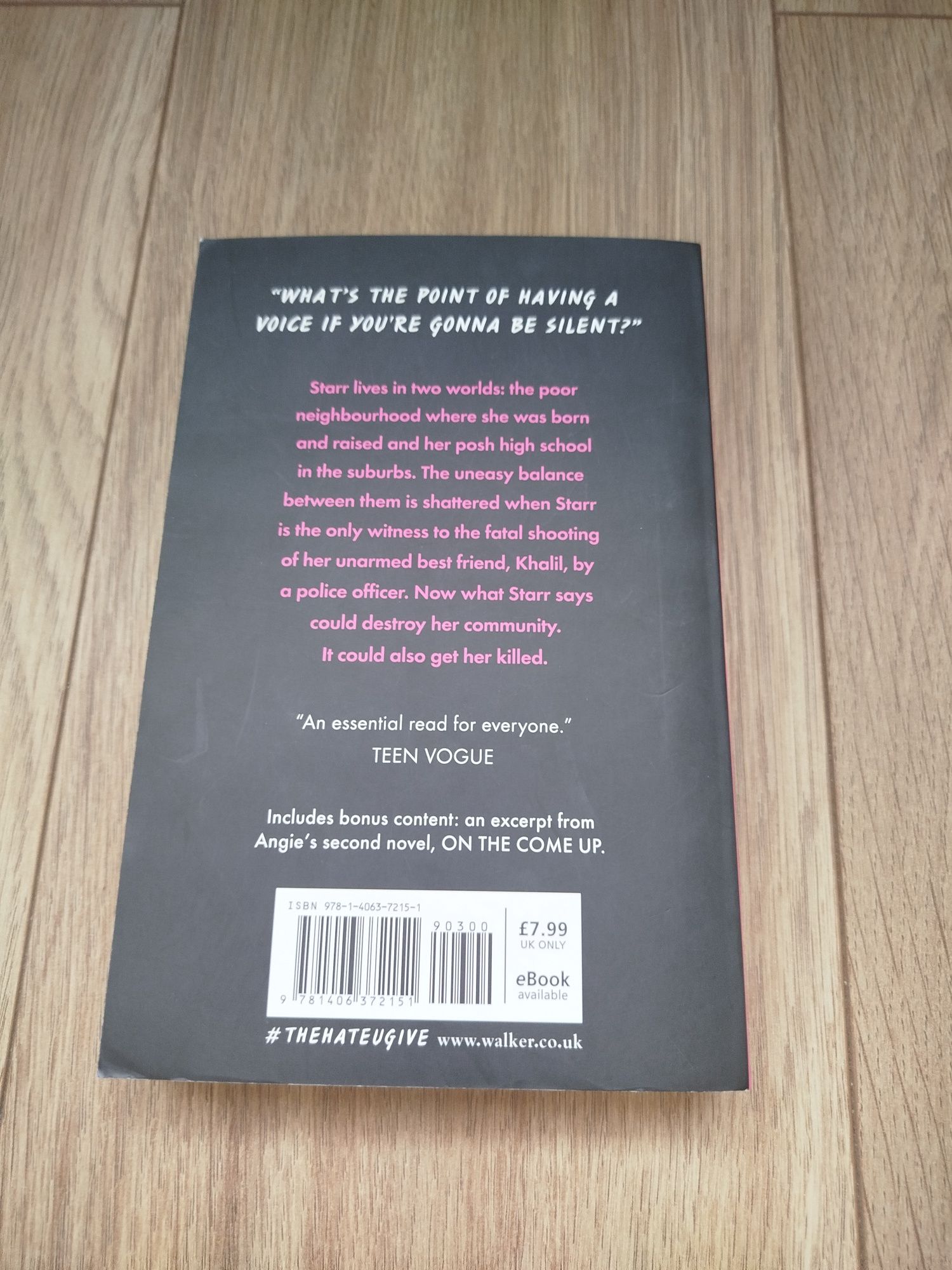The hate u give . Angie Thomas