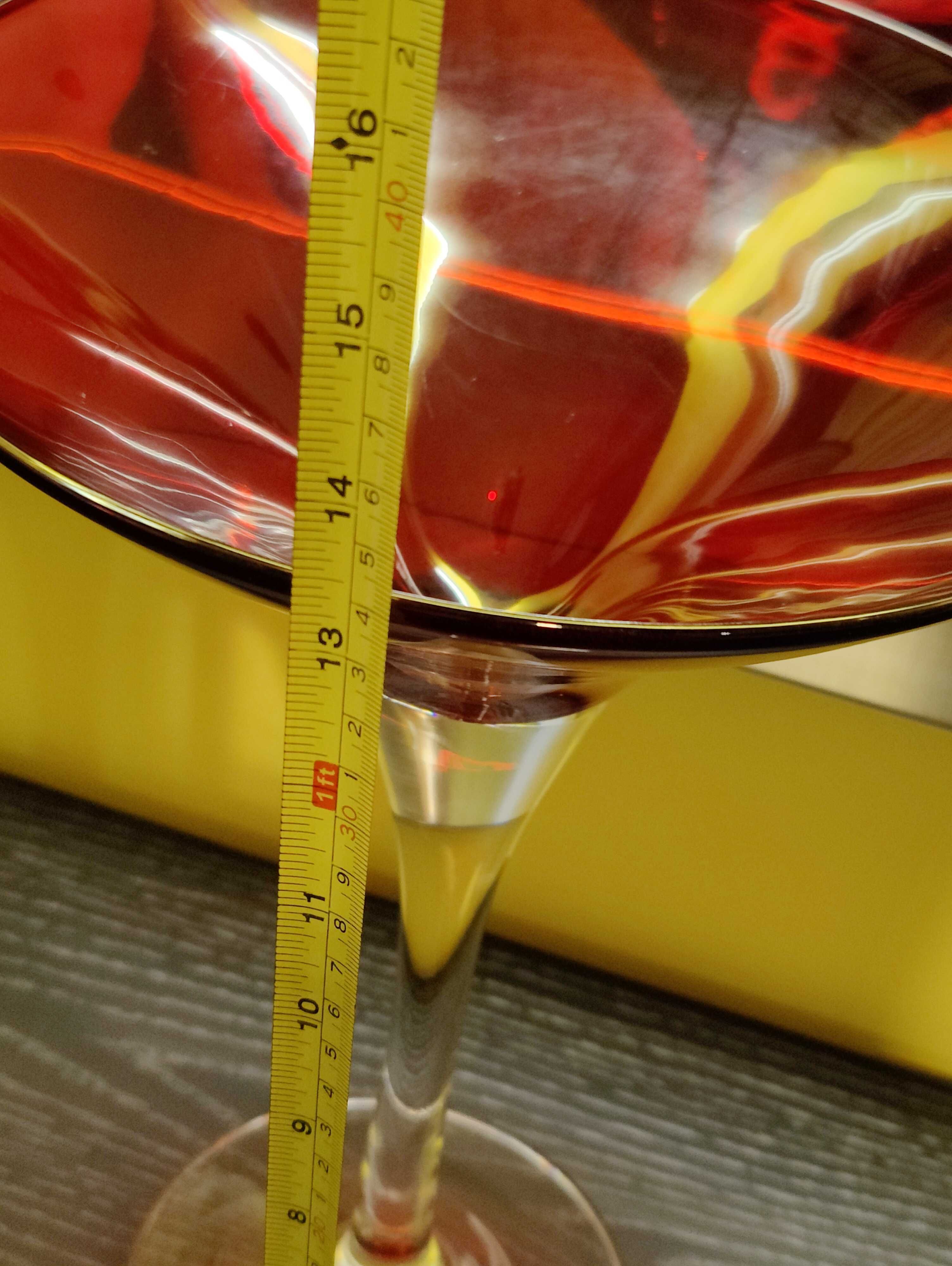 Jarra vidro branco e vermelho 37,5 cm PA Glass