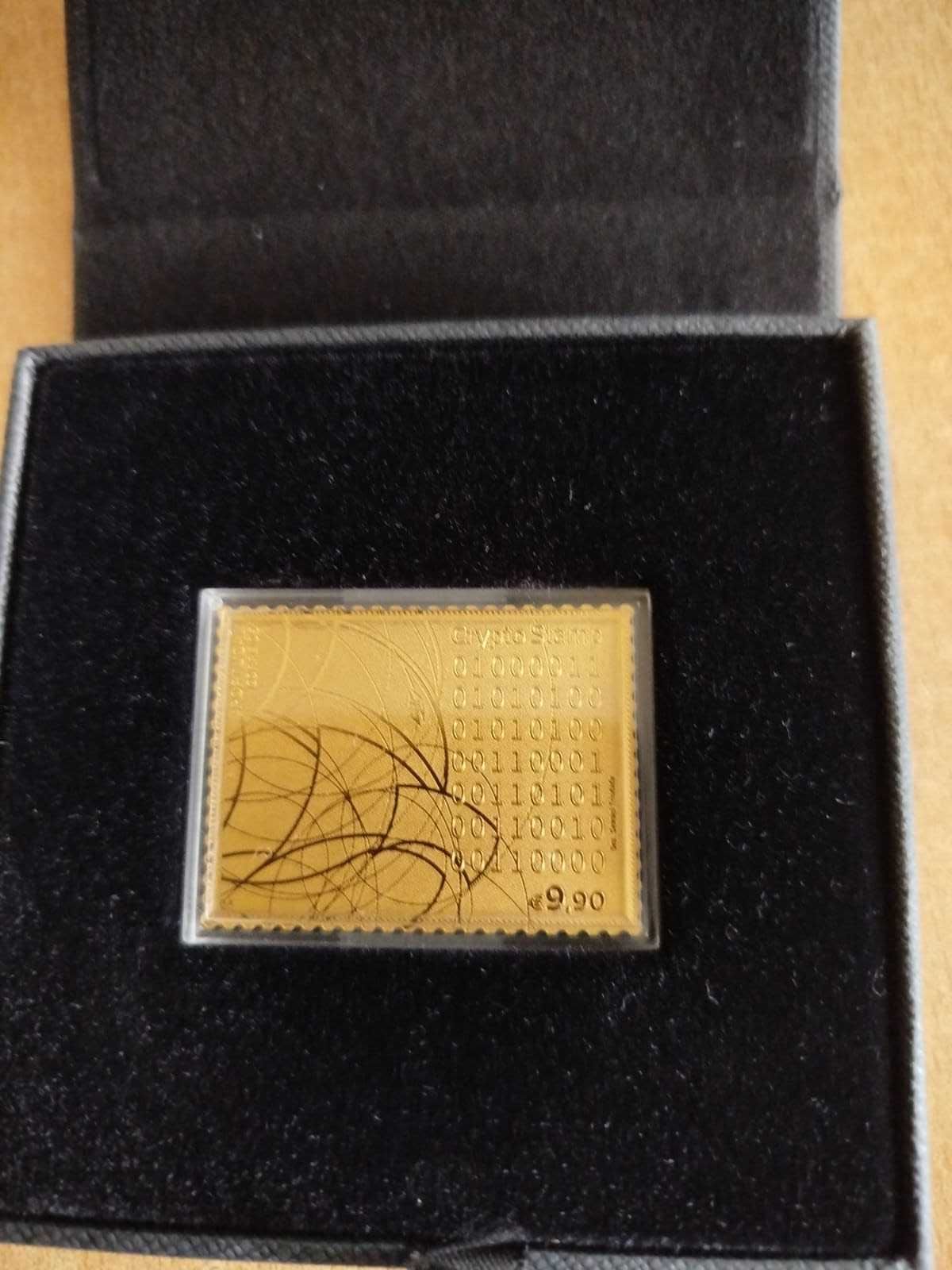CRYPTOSTAMP Selo CTT em Ouro c/estojo