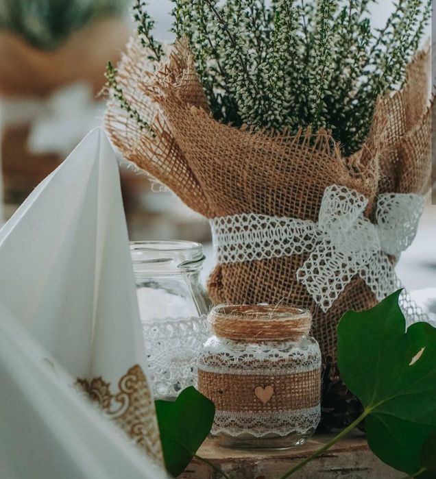 Świecznik na tealight ślub wesele komunia rustykalne dekoracje