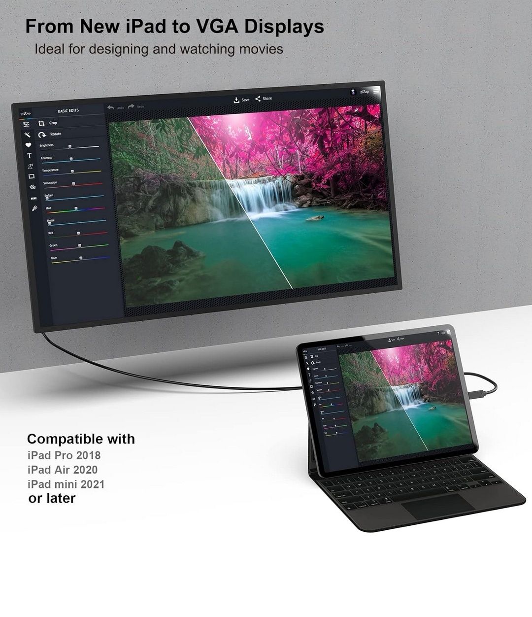 Kabel USB C na VGA BENFEI Thunderbolt 3 VGA 1,8m