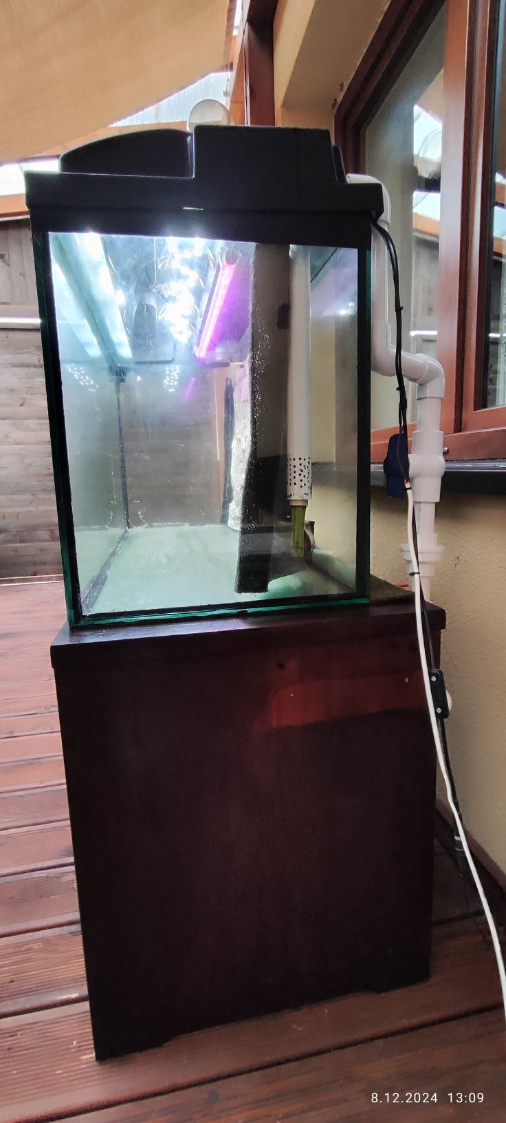 Akwarium 200l z szafką i filtrami tłem komplet