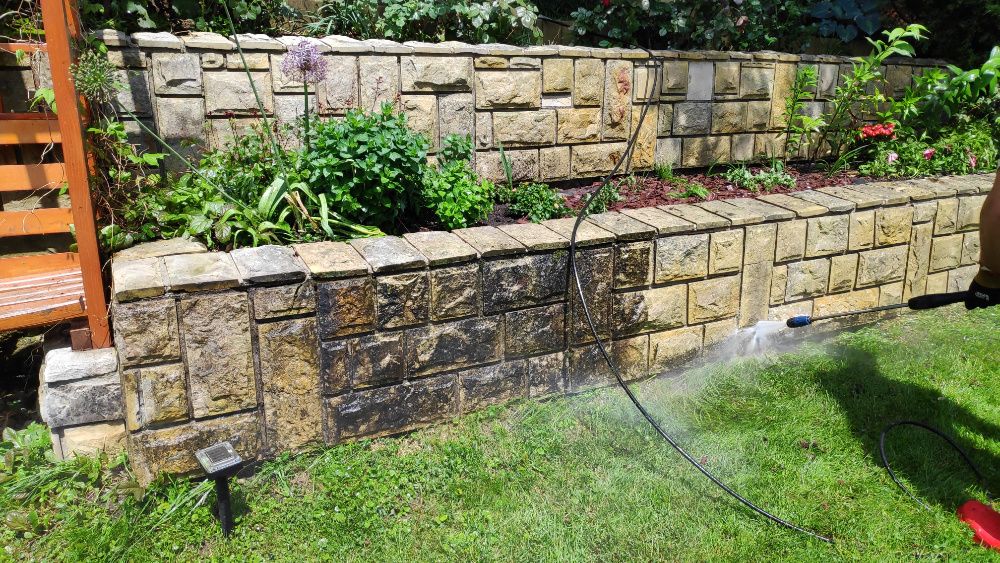 Mycie czyszczenie kostki brukowej elewacji tynku ścian ogrodzeń cena