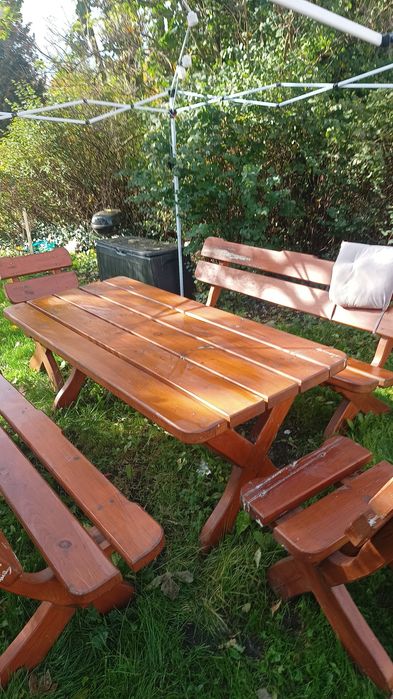 Meble ogrodowe lite drewno
