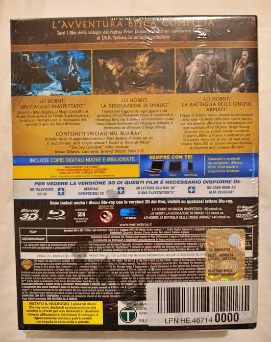 BluRay Hobbit Trilogy 3D [Legendas ES-IT-EN]