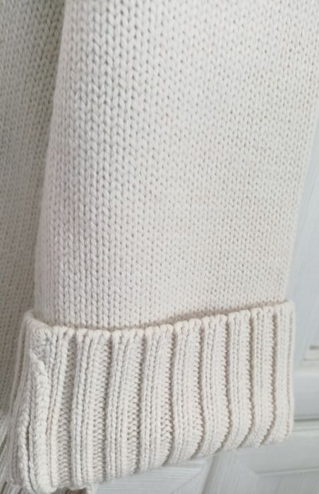 L XL XXL oversize beżowy sweter rozpinany kardigan 50% merino idealny