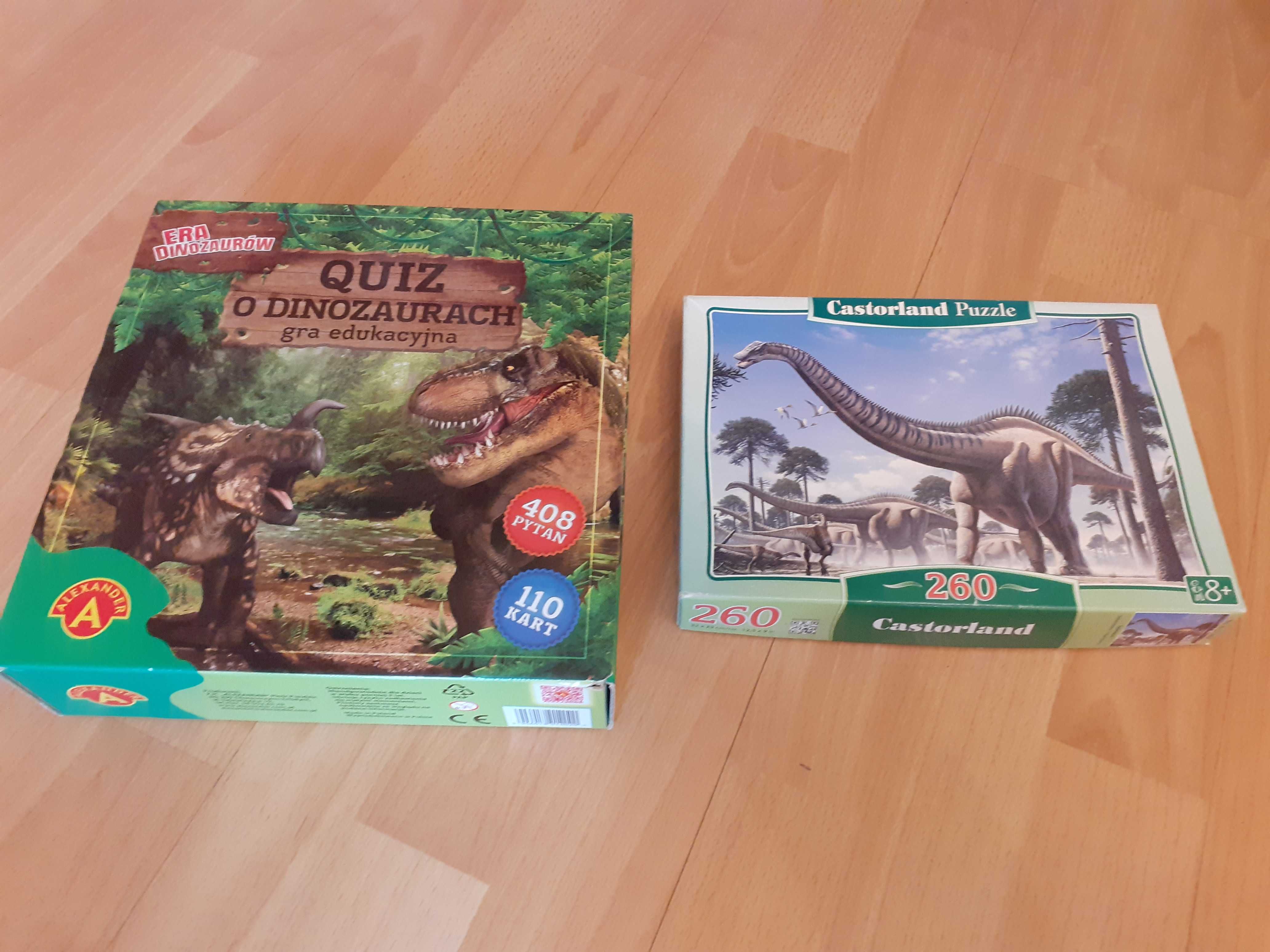 Quiz o dinozaurach, gra, DUŻA WERSJA 110 kart 408 pytań +GRATIS puzzle