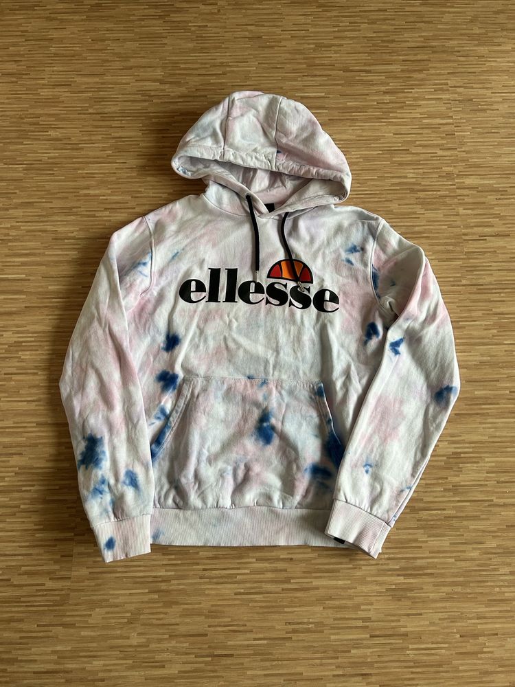 Kolorowa bluza ellesse S 36 z kapturem tie dye