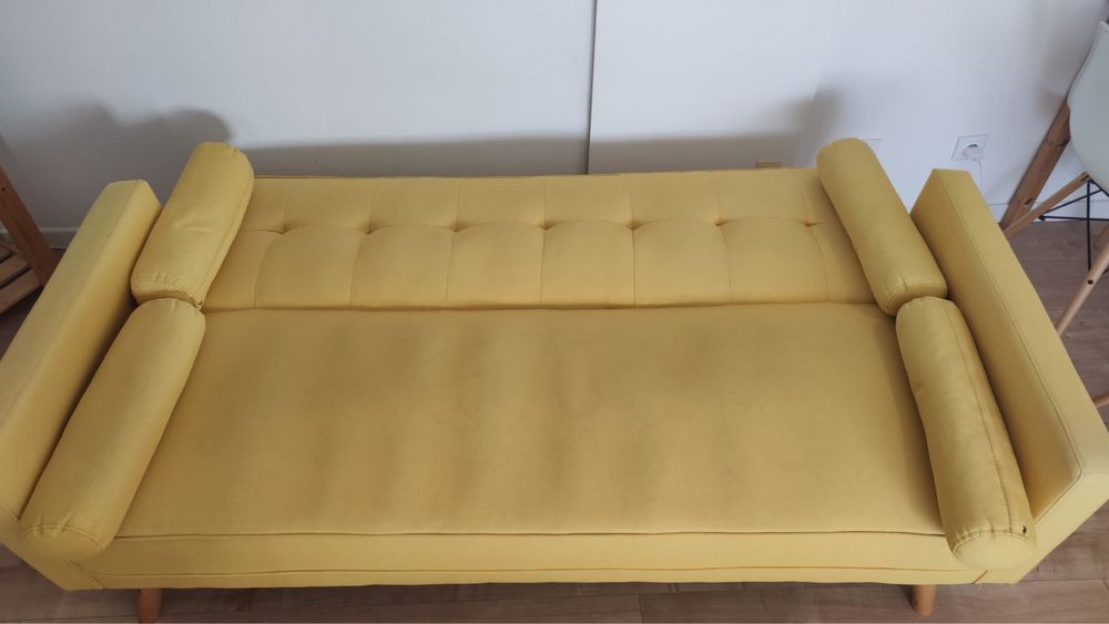 Sofá Cama Amarelo - 3 lugares