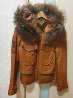 Куртка кожанная (натур кожа) с натуральным мехом