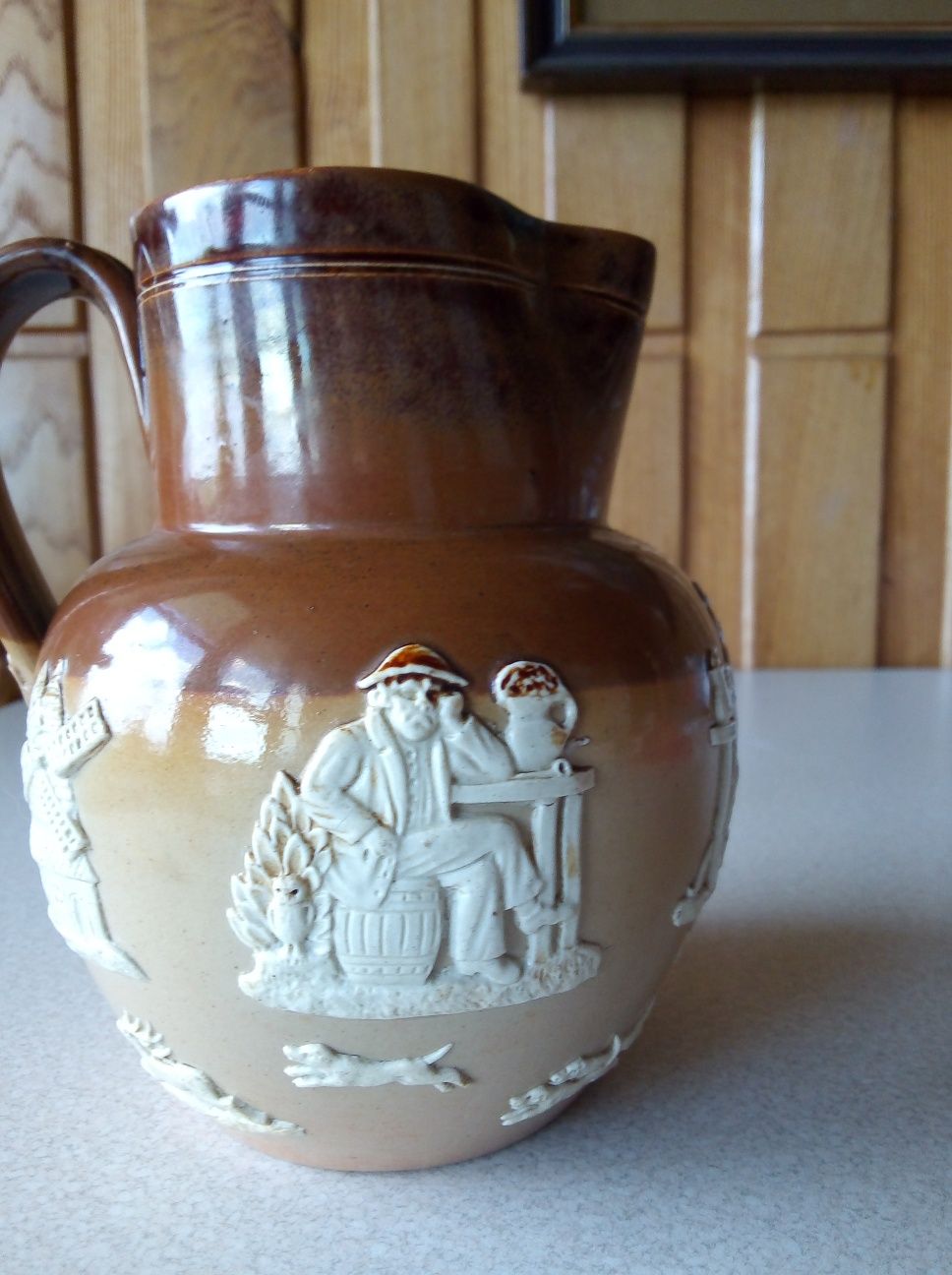 XIX wiek  kamionka ceramika dzbanek mlecznik antyk