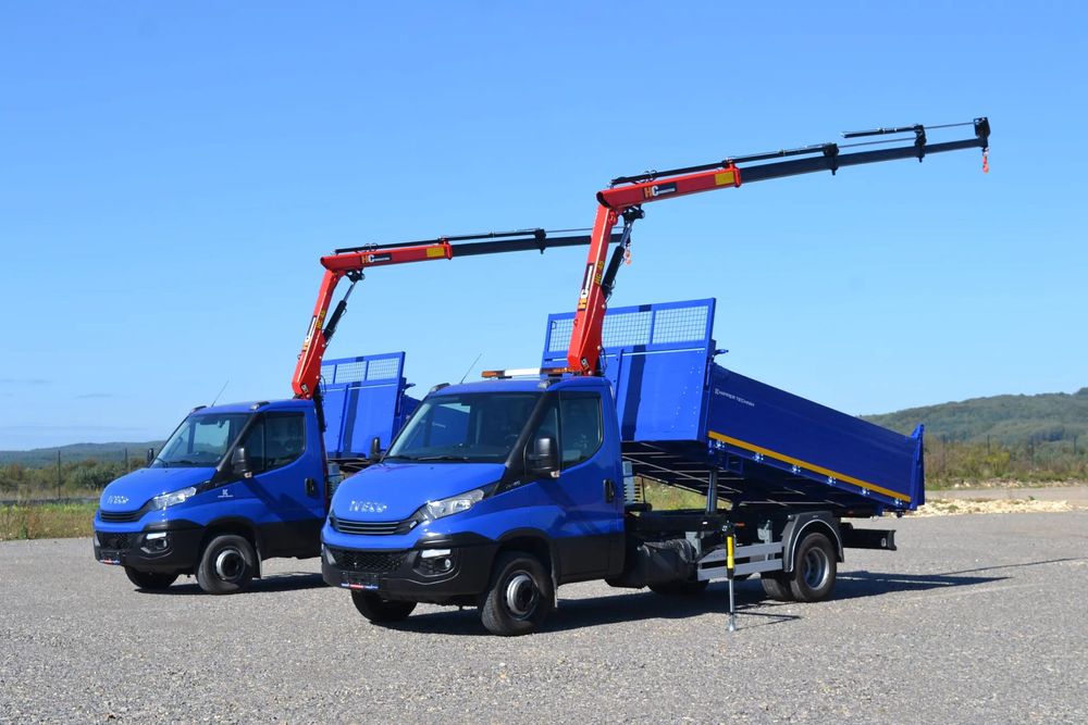 Iveco Daily 72C18 Nowy 3-stronny wywrot Żuraw HC45 HDS Wywrotka Kiper 70C 65C 50C 35C  Fassi Palfinger Hiab Hyva HMF Kilka sztuk