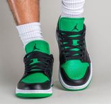 Кросівки AIR JORDAN 1 LOW BLACK/GREEN оригінал 553558-065