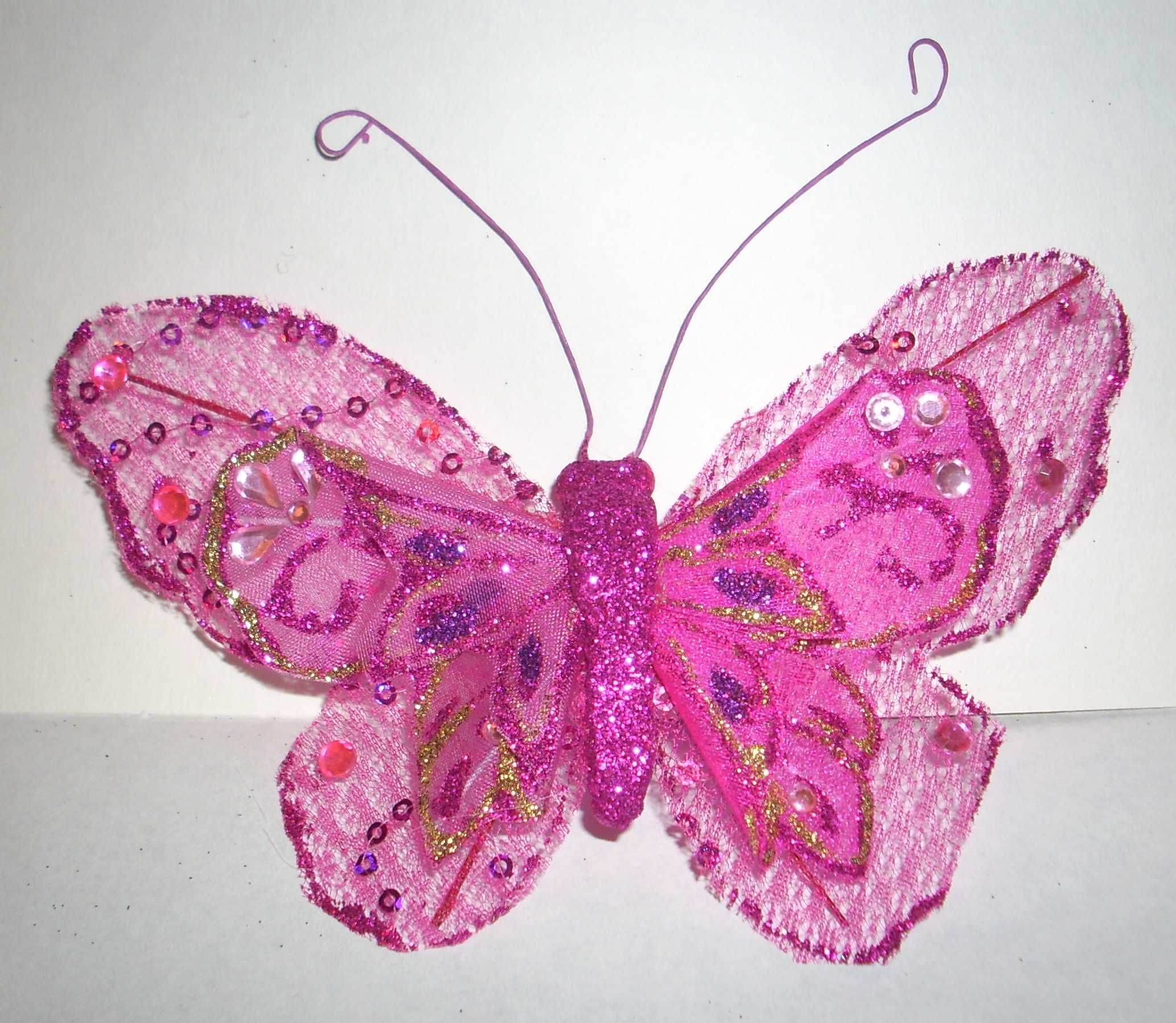 Motyle dekoracyjne z klipsem 10x14 cm, 7 szt.