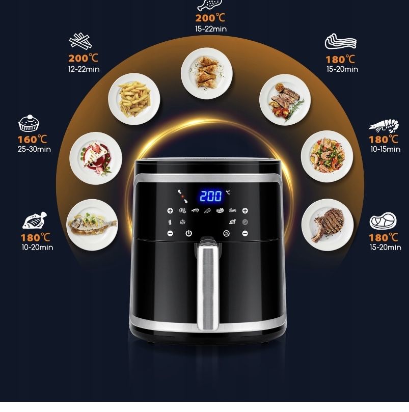 Frytkownica Beztłuszczowa XXL Aigostar Cube Air Fryer 1900W 7L