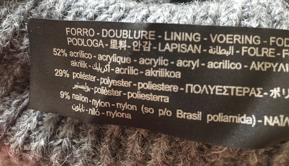 ZARA Czapka  beanie szaro - fioletowa Ostatnia sztuka !