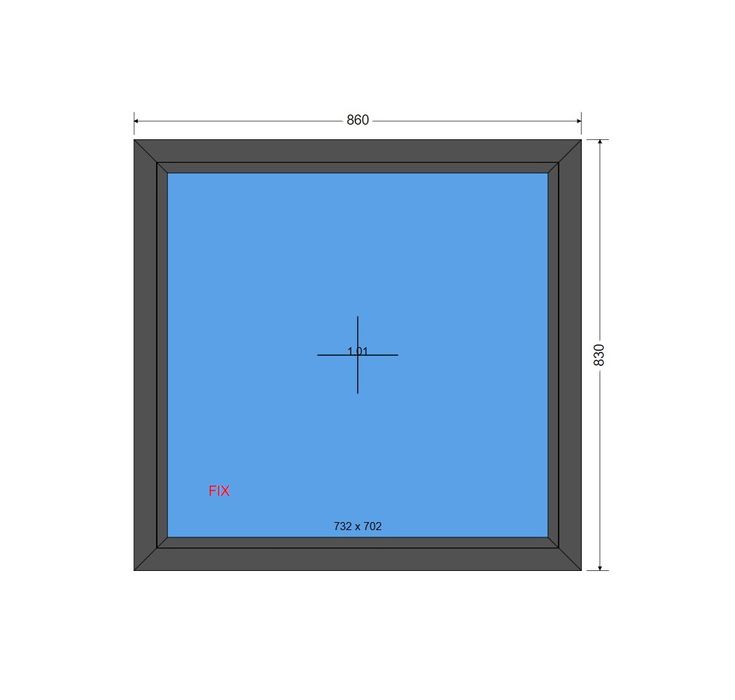 Okno 860x830 / 86X83  FIX Antracyt - Tanio / SKLADOKIEN.PL