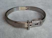 Nowa srebrna bransoletka jak pasek 18 cm Stal szlachetna